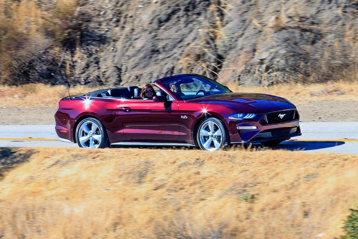 2020 Burgundy /Black Ford Mustang GT Convertible (1FATP8FF9L5) with an 5.0L V8 DOHC 32V engine, Automatic transmission, located at 3160 South Valley View Blvd, Las Vegas, NV, 89146, (888) 750-6845, 36.132458, -115.190247 - In some ways, the 2020 Ford Mustang is just as you'd expect it to be. It has rear-wheel drive, an available 5.0-liter V8 under the hood, and all sorts of factory options to make it faster, louder, and more distinctive. What you might not expect about the Mustang is the way Ford has committed to the- Photo#4